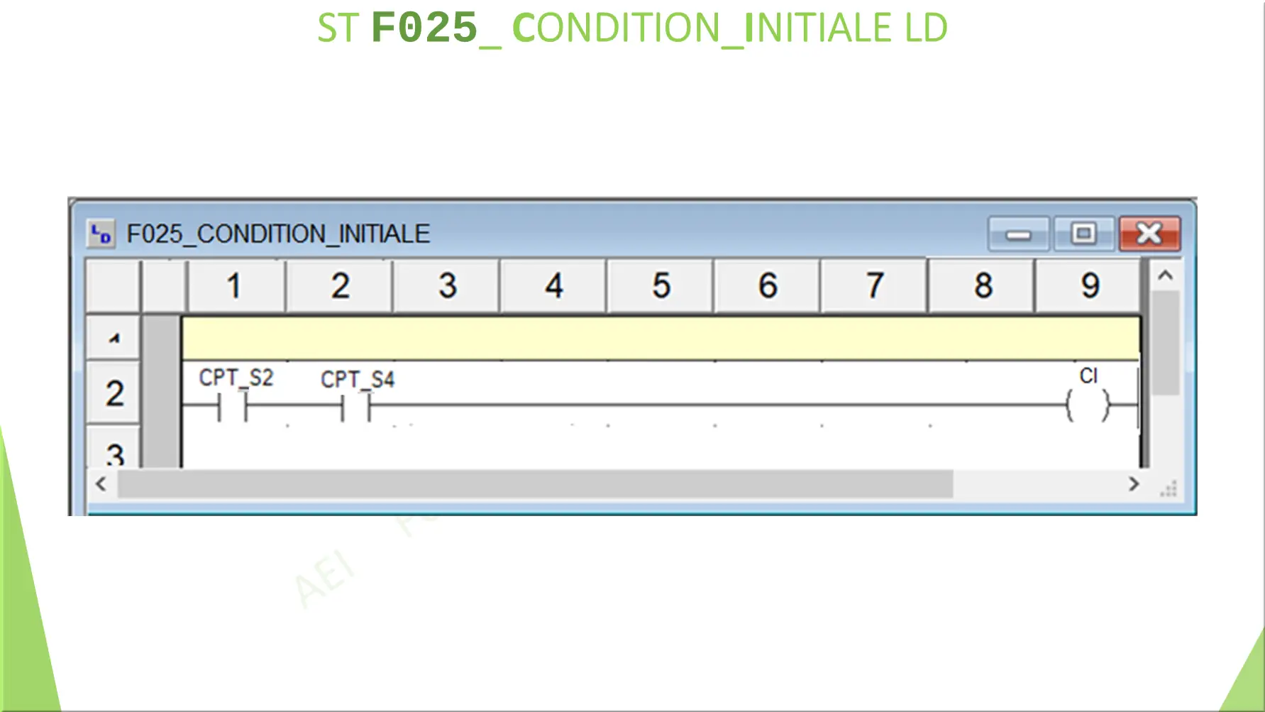 ST F025_ CONDITION_INITIALE LD